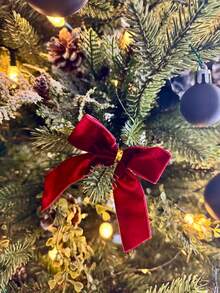 24 قطعة فيلفت أقواس عيد الميلاد - أقواس ربطة الشريط البوليستر بطراز عتيق للأكاليل والهدايا والحرف اليدوية والزفاف والحفلات وأكياس الحلوى والمعالجة - ديكور منزلي احتفالي لعيد الميلاد والفصح وعيد الشكر والعام الجديد - بدون ريش أو كهرباء