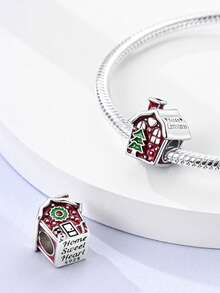 STYFNE 1 pieza Colgante con cuentas de árbol de Navidad, campana, Papá Noel, reno, muñeco de nieve, adecuado para pulseras DIY, joyería de mujer, pequeño regalo diario