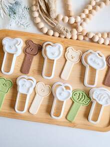 Cartoon Animal Lollipop Cookie Mold Cute Toast Love Puppy Cat Shape Cookie Cutter Fondant Cake Stamp Cookie Cutter Baking Tool - Lollipop - View 2