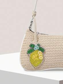 Simple And Fashionable Holiday Bag Pendant, Contrasting Color Beaded Simulated Coconut Tree Pendant, Exquisite Mini High-Value Decoration, Niche Design Sense Daily Versatile Pendant, Suitable For Daily Bag And Clothing Matching On Seaside Vacation - Yellow - View 5