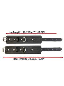 2 chiếc đai garter chân bằng da màu đen thời trang dành cho nữ, dây đeo trang trí tay quyến rũ có thể điều chỉnh, đai trói chặt cho trang phục hàng ngày, phụ kiện trang phục dự tiệc - màu đen - Xem 4