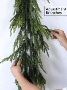 5.9FT Artificial Norfolk Pine Garlands Winter Pine Garland Green Artificial Greenery Garland For Table Fireplace Mantle Wall Indoor Stairs Outdoor Christmas Decorations Lifelike Realistic Green Vine Perfect For DIY Christmas Wreaths,Christmas Christmas Decorations Home Christmas Gifts Christmas Decor - Green - View 8