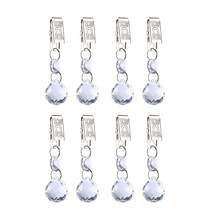 4个/8个/10个装桌布夹，水晶玻璃配重，装饰性透明窗帘配重，带不锈钢夹子，适用于家庭用餐、厨房/餐厅/家居/花园装饰 - 彩色 - 查看 12