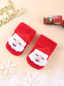 4 pares de calcetines navideños para bebé, con estampados de Papá Noel y árbol de Navidad, diseñados como calcetines hasta el tobillo para bebés. Son suaves, cómodos y casuales, adecuados como regalos navideños para niños, y son estilos de otoño e invierno. Regalos de Navidad/Acción de Gracias