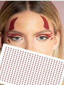 2mm Red Face Jewels, Hair Jewels, Eyebrow Jewels, Diamond Stickers - Red - View 2