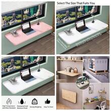 Wall Mounted Folding Table, Drop Leaf Floating Desk with Iron Bracket, 25x50cm Pink, Space - Saving Design Small Spaces, Home Office, Kitchen - Un color - Ver 1