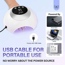 UV LED Nail Lamp, 54W UV Light For Gel Nails With Automatic Sensor And 3 Timer Settings, Professional Nail Dryer Gel Polish Nail Art Tools, USB Portable, Ideal Graduation Gift, Beige - 米色 - 查看 4