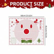 1 pieza Tapete de hornear con temática navideña con medidas, tapete para pastelería de gran tamaño y multiusos antiadherente - Duradero y antideslizante, apto para estirar masa, amasar masa y hornear, material, accesorio de cocina, herramienta de cocina ideal para Navidad, agrega alegría festiva