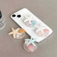 1pc Christmas New Cute Glitter Powder Shell Starfish Mobile Phone Airbag Stand Ins Style Fresh Desktop Watch TV Series Lazy Support Stand