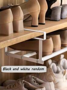 1pc Expandable Shoe Rack, Home Adjustable Shoe Cabinet With Layered Shelves, Hanging Storage Basket, Cabinet With Divider Shelves, Space-Saving Layered Shelves For Storing Shoes In Home Cabinets, Hanging Storage Rack - Multicolor - View 10