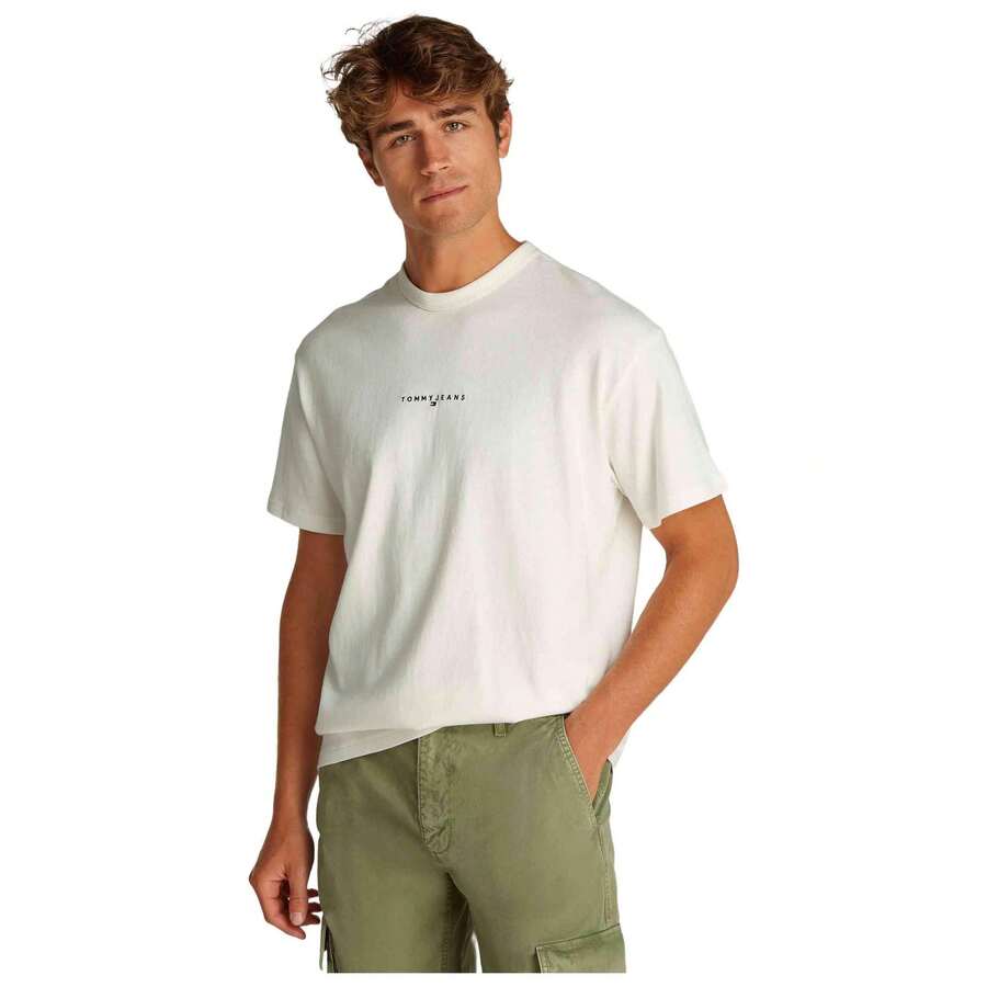 Tommy Hilfiger Kurzarmshirt DM0DM21110YBL für Männer in Farbe Weiß