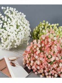 3 PIEZAS de Flores Artificiales de Gypsophila, Ramo de Gypsophila de Simulación de PE, Flores Secas Falsas Miniatura, para Decoración de Boda, Cumpleaños, Despedida de Soltera, Otoño, Halloween, Acción de Gracias, Navidad, Hogar, Habitación, Mesa, Cafetería, Decoración, Accesorios Fotográficos