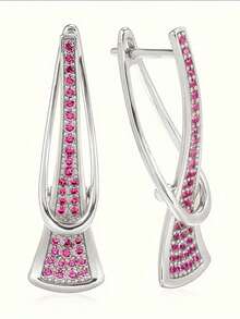 1 Pair Classic Cubic Zirconia Teardrop Earrings, Suitable For Women, Can Be Worn For Weddings, Engagements, Valentine's Day And Other Occasions, An Ideal Gift Choice - 2# - View 9