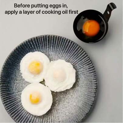 Stainless Steel Egg Steamer With Black Handle - Quick & Easy Breakfast Cooking Tool For Soft Boiled Eggs, Compact Kitchen Gadget For Home Use