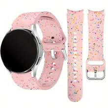 Color Speckles Bands Compatible With Samsung Galaxy Watch 7 Band 40mm 44mm, 20mm No Gap Soft Silicone Strap Replacement For Galaxy Watch 6 5 4/Classic 6 4/FE 40 Mm/Watch 5 Pro 45mm Women Men