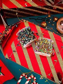 5M Miniature Plastic Light Bulb String Lights For Christmas Tree & Model Scenes - Mixed Color Glittery DIY Craft Decor, Decorative Plastic Fake String Lights Ribbon, Christmas Party String Beading Accessories, Miniature Scene Decorations, Christmas Decor,(No Electricity)