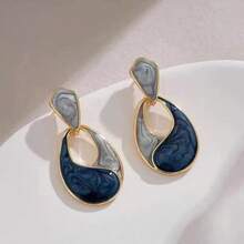 2025 New Earrings High-End Oil Drop Water Drop Earrings  Versatile Fashion Earrings - Màu xanh lam - Xem 1