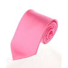 New Hot ! Solid Color Plain Classic Necktie Men's Tie,ZXCFTE - 05-Hồng nóng bỏng - Xem 1