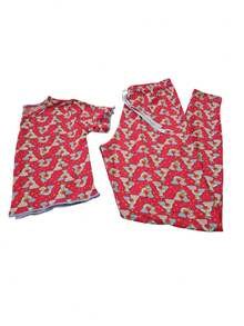 Pijama Feminino Adulto Ondinha Cropped Calça Longa Estampado Suede Roupa de Dormir