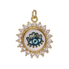 1pc Multi-Color Eye & Butterfly Palm Copper Pendant, & Unique, Handmade DIY Necklace, Bracelet, Keychain Jewelry Pendant, Suitable For Christmas Wear & Gift - Multicolor - View 19