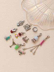 1 pieza Taza de té de lencería de acero de color, bola de cristal, corona de niña pequeña, sombrero de la ciudad Blender, colgante de acero inoxidable, se puede usar para hacer collares, pulseras, aretes, llaveros, etc. Material de acero inoxidable chapado en oro de 18K, joyería, cuentas decorativas, joyería de mujer, joyería DIY, joyería de llavero, joyería de acero inoxidable, colgante de acero inoxidable.