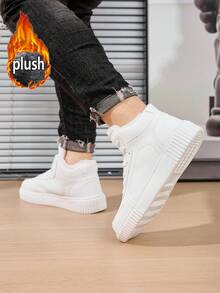 Zapatos casuales unisex talla 36-45, zapatos casuales para mujer, zapatos deportivos para hombre, zapatos cómodos de suela blanda con cordones para hombre, zapatos livianos de corte bajo para uso diario, zapatos de skate de puntera redonda con bloques de color y cordones, zapatos casuales para hombre, zapatillas altas para hombre, zapatos deportivos y casuales con forro térmico para hombre, zapatos para mujer, tenis blancos - Blanco - Ver 8