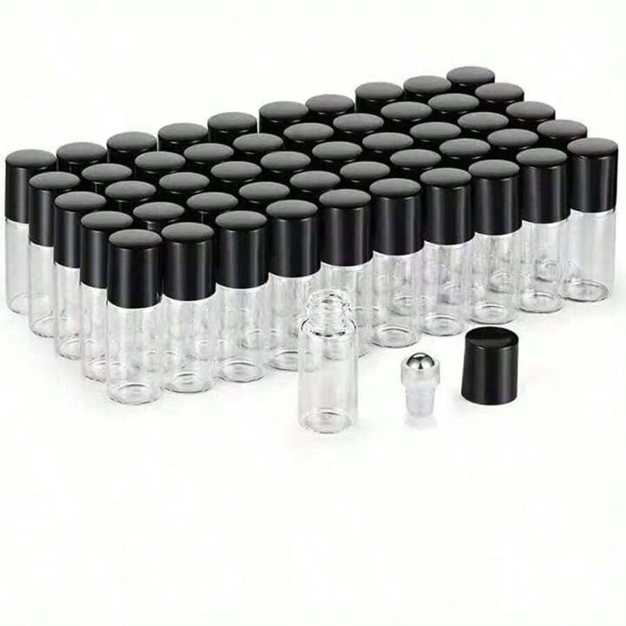 زجاجات رول-أون بسعة 1مل/2مل/3مل، زجاجات لتعبئة العطور، زجاجات لعينات الزيوت الأساسية، زجاجات زجاجية شفافة، مناسبة للعمل والسفر والمناسبات الأخرى