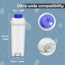 NEXBOR STREAM Filtro de máquina de café, 3 unidades de filtro de agua de repuesto, filtro de agua compatible con DeLonghi ECAM, ETAM, ESAM, EC y series BCO, filtro de agua para jarra y dispensador de agua, DeLonghi DLSC002, DLS C002 ECAM ESAM ETAM BCO EC EC680 EC800
