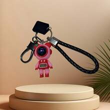 1 Charming And Fashionable Lightning Bear Keychain, Cute Cartoon Couple Doll Pendant, Key Ring, Creative Astronaut Keychain, Pendant, Add Fun And Personality To Your Items - Hồng - Xem 4