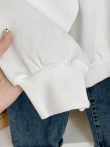 Sudadera estampada con diseño de cerezas para mujer - Blanco - Ver 5