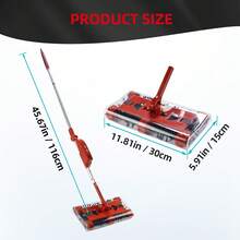 Cordless Vacuum Cleaner Foldable Sweeping Machine Household 360° Portable 45in Floor Sweeper Rechargeable Floor And Carpet Sweeper Vacuum Cleaner 45" - Rose Red - View 11