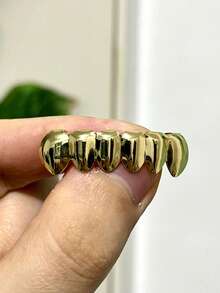 3 قطع من الغرلز بطراز بانك لامع، غرلز أسنان بسطح ناعم، إكسسوارات مجوهرات يونيسكس كهدية