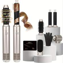 6 In 1 Hair Styler, Multifunctional Heated Hair Brush, Straightener, Curling Iron And Curling Iron, Electric Brush For Styling,Hair Dryer - EU F Type Plug(220-240V) - View 3