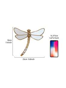 1pc Resin Gold Mirror Dragonfly Wall Decor, Insect Lover's Collection, Creative Insect Museum Hanging Decor For Home Party - Gold - View 9