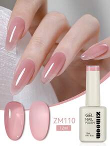 ZIMOOM 12毫升果冻凝胶指甲油，粉色，四季皆宜，半透明，自然色，可卸除，UV/LED美甲沙龙适用，或作为礼物送给女性和女孩 - 粉色 - 查看 5