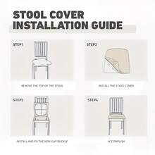 4/6 件 PU 皮革椅套，易于清洁的防水弹力椅子保护套，纯色可选，适用于客厅、餐厅和其他家具装饰 - 彩色 - 查看 5