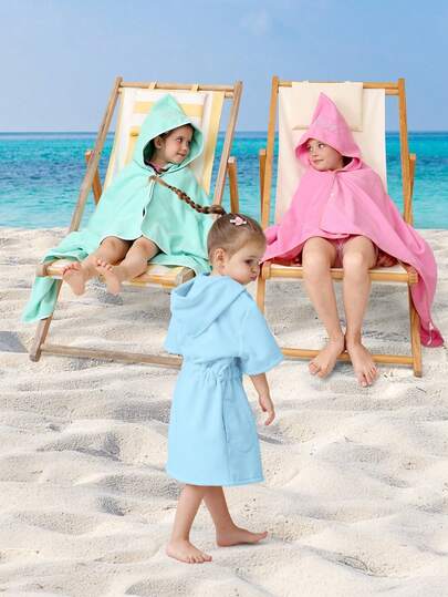 1pc Princess Crown Embroidered Microfiber Children Hooded Bath Towel, Absorbent Soft Warm For Swimming, Spa, Bathing, Girls Bathrobe, Cloak, Cape