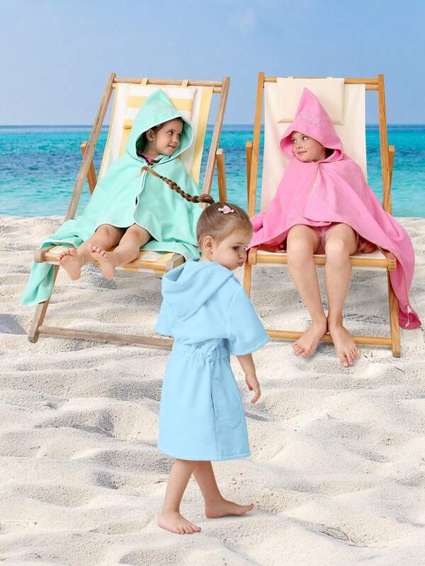 1pc Princess Crown Embroidered Microfiber Children Hooded Bath Towel, Absorbent Soft Warm For Swimming, Spa, Bathing, Girls Bathrobe, Cloak, Cape