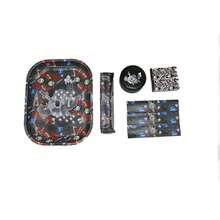 Designer Cigarette Rolling Paper Gift Set - Premium Metal Smoking Tray Set, Includes Large Plastic Grinder, Filter Papers, And Stylish Accessory Kit, Providing A Unique Smoking Experience