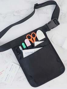 Sac de taille pour outils de soins infirmiers - Ceinture à outils en polyester, fermeture éclair, noir, lavable en machine, sac de rangement pour personnel médical professionnel, conception de rangement sécurisée, accessoires d'infirmière, simple et pratique, durable - Multicolore - Voir 9