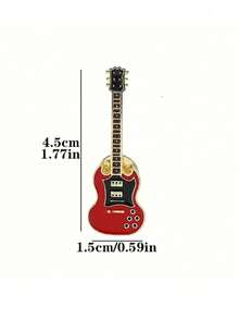 1 件电吉他胸针，卡通吉他金属徽章胸针，衬衫、毛衣、背包的时尚配饰 - 适合男士和女士日常穿着 - 送给朋友和家人的完美礼物