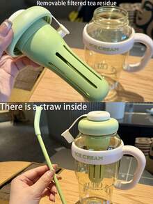 1 pieza Nuevo vaso de hielo de gran capacidad y apariencia elegante, vaso con estilo lindo con pajita de 1100ml - Multicolor - Ver 10