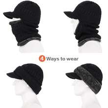 1 Stück Sturmhaube mit Fleecefutter und Schirm, bequeme und kältebeständige Kopfbedeckung mit Schirm, windabweisende Outdoor-Radmaske, Skikopfbedeckung, geeignet für Radfahren, Laufen, Outdoor-Sport und Alltagsgebrauch, unisex Herbst- und Winterstil