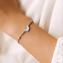 1 buc. Brățară elegantă la modă cu pandantiv de lună cu cristale de zirconiu, bijuterii pentru femei, cadou de nuntă, nou-venită