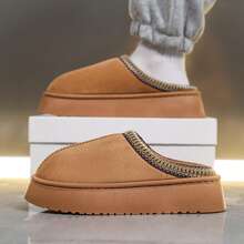 Platform Fluffy Slippers Men Women House Flats Fashion Plush Winter Designer Shoes Man Home Couple Casual Footwear