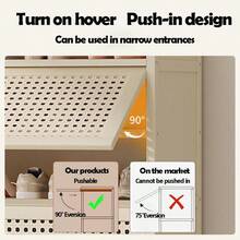 7Tier Shoe Rack Cabinet With Flip Doors Wooden Dustproof Shoe Storage Organizer 60*32*106cm SpaceSaving Entryway And Hallway Shoe Cabinet Milk White
