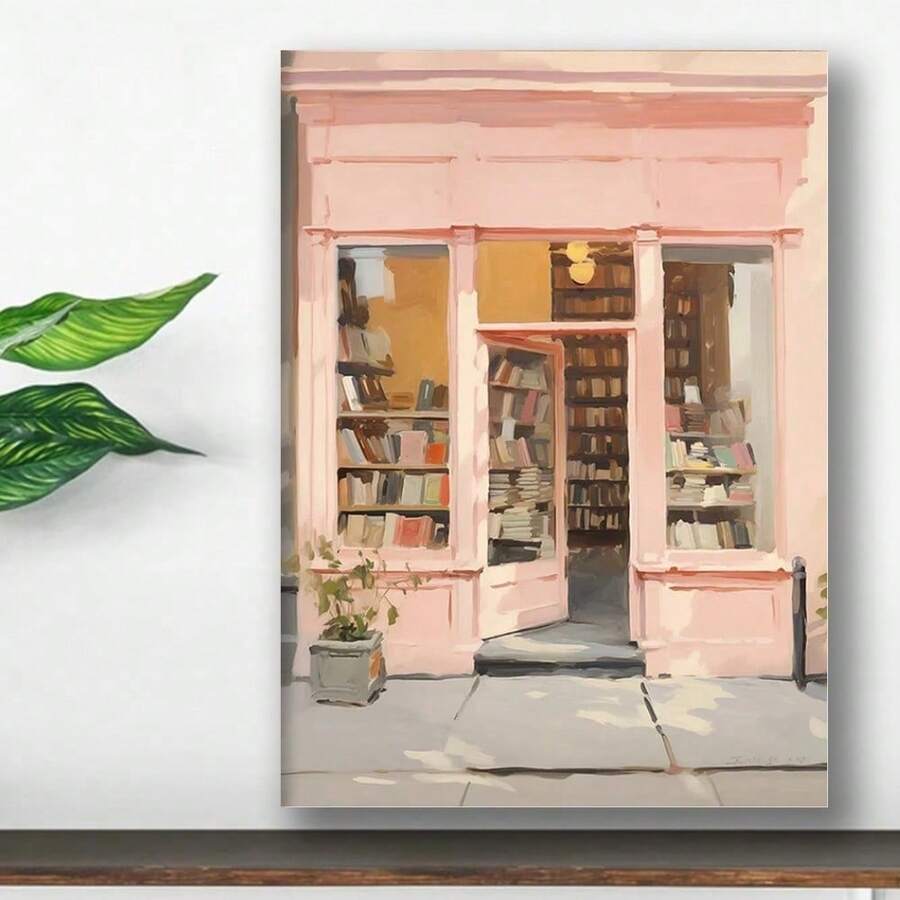 Canvas Poster Frameless Canvas Poster Library Poster Pastel Academia New York Print 1950s Aesthetic Soft Girl Aesthetic Reading Posters Preppy Room Decor - E - View 1