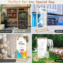Wedding Welcome Sign Stand, 50.4"-67.2'' Scalable Adjustable Height Wedding Sign Holder For Seating Charts ,Welcome To Our Wedding Sign Stand For Event Decor,Welcome Sign Stand For Party To Welcome Guests(Gold) - Gold - View 6