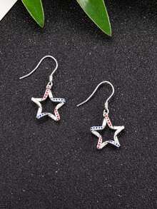Luxurious Sparkling Pentagram Earrings Personalized Fashion New Creativity Minimalist Party Commemorative Jewelry Exquisite Christmas And Birthday Gifts