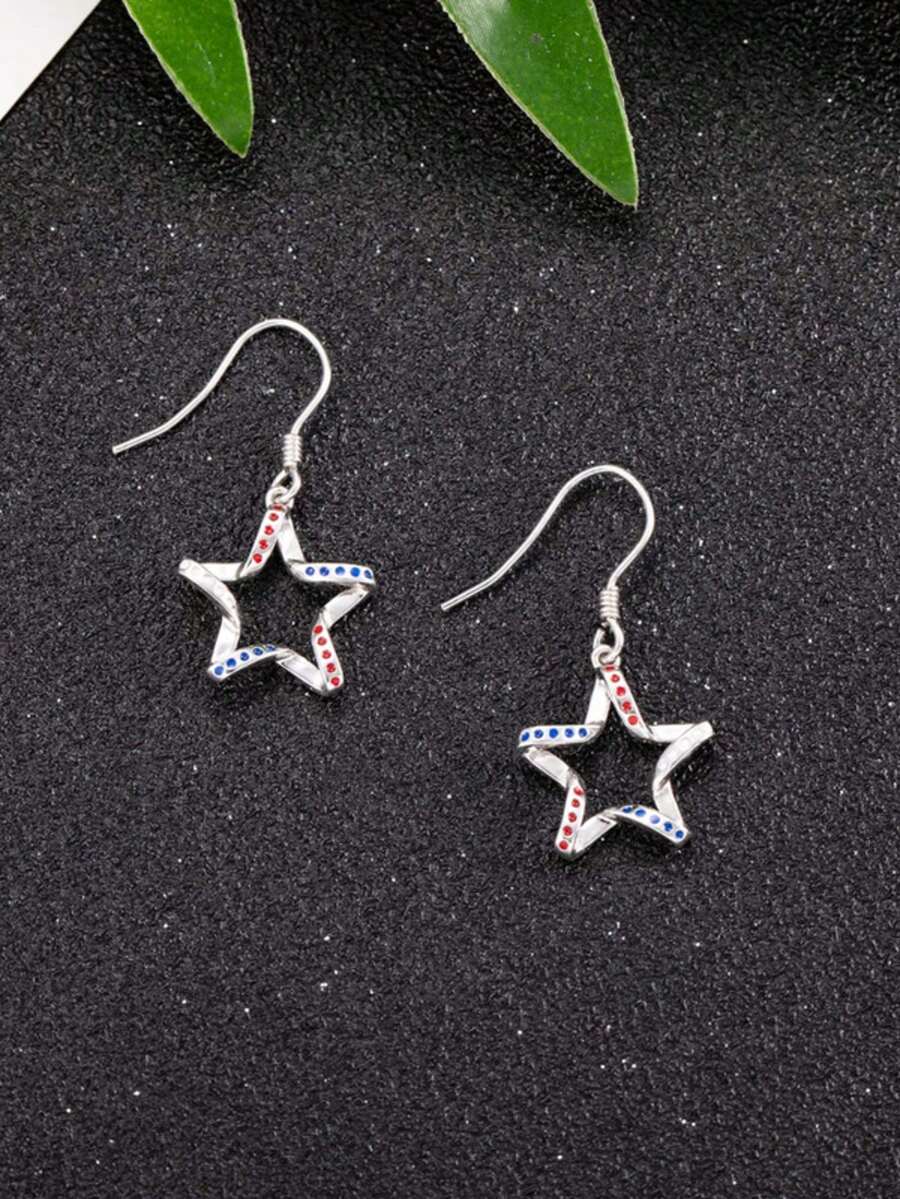 Luxurious Sparkling Pentagram Earrings Personalized Fashion New Creativity Minimalist Party Commemorative Jewelry Exquisite Christmas And Birthday Gifts